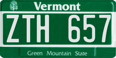 VT license plate ZTH657