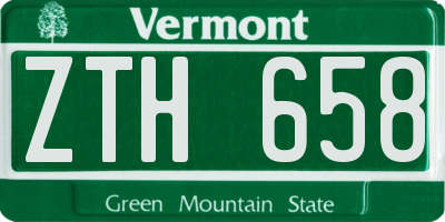 VT license plate ZTH658