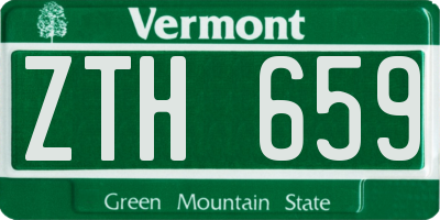 VT license plate ZTH659