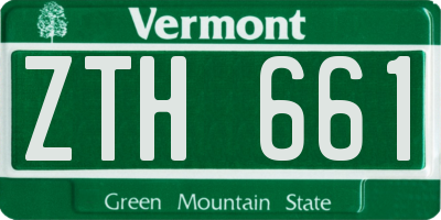 VT license plate ZTH661
