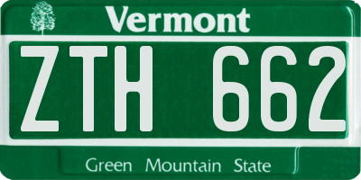 VT license plate ZTH662