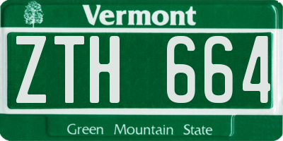 VT license plate ZTH664