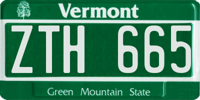 VT license plate ZTH665