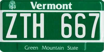 VT license plate ZTH667