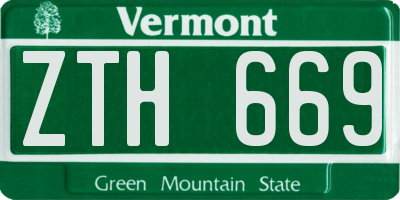VT license plate ZTH669