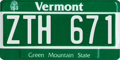 VT license plate ZTH671
