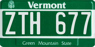 VT license plate ZTH677