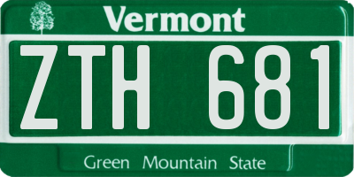 VT license plate ZTH681