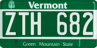 VT license plate ZTH682