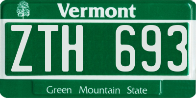 VT license plate ZTH693