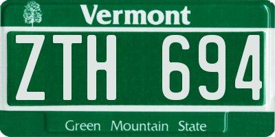 VT license plate ZTH694