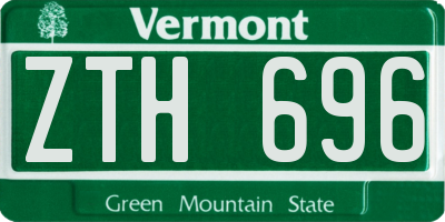 VT license plate ZTH696