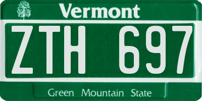 VT license plate ZTH697