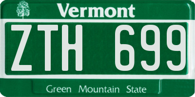 VT license plate ZTH699