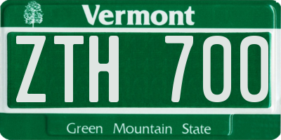 VT license plate ZTH700