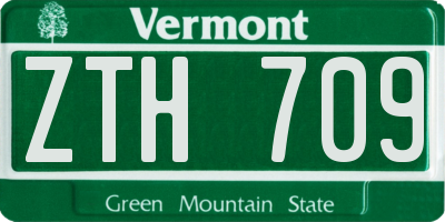 VT license plate ZTH709