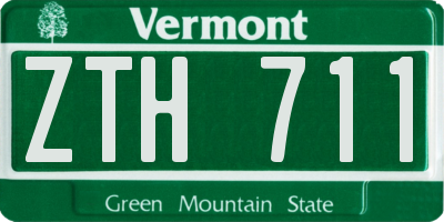 VT license plate ZTH711