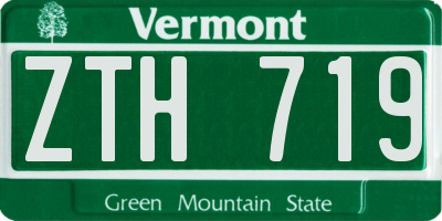 VT license plate ZTH719