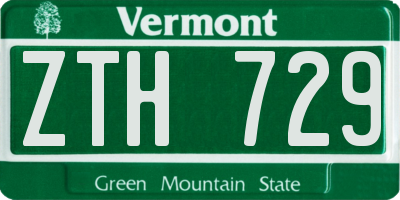 VT license plate ZTH729