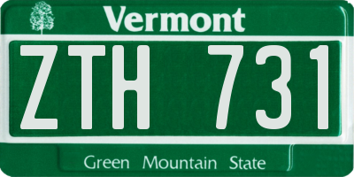 VT license plate ZTH731