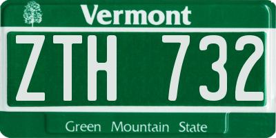 VT license plate ZTH732
