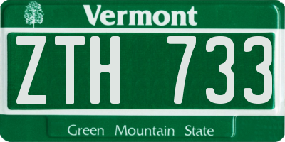 VT license plate ZTH733