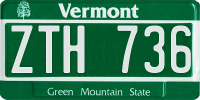 VT license plate ZTH736