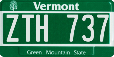 VT license plate ZTH737