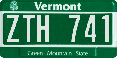 VT license plate ZTH741