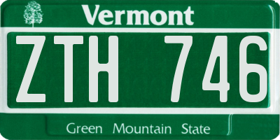 VT license plate ZTH746
