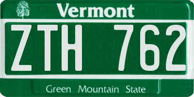 VT license plate ZTH762