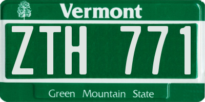 VT license plate ZTH771