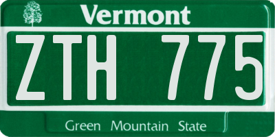 VT license plate ZTH775