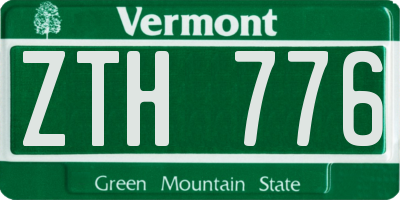 VT license plate ZTH776