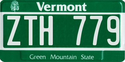 VT license plate ZTH779