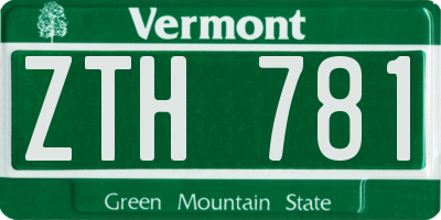 VT license plate ZTH781