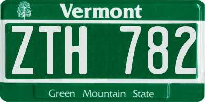 VT license plate ZTH782