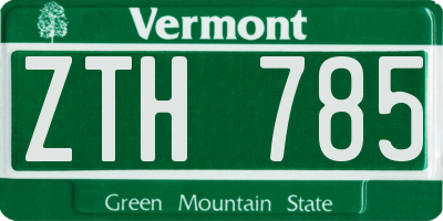 VT license plate ZTH785
