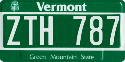 VT license plate ZTH787