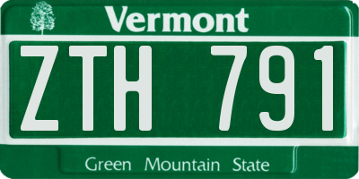 VT license plate ZTH791