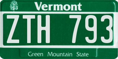 VT license plate ZTH793