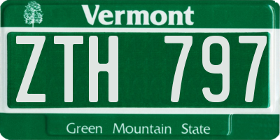 VT license plate ZTH797