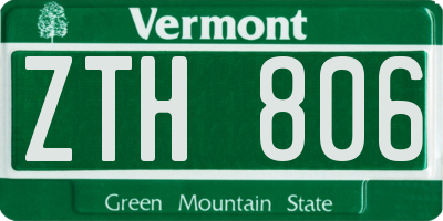 VT license plate ZTH806