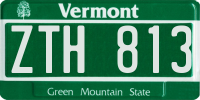 VT license plate ZTH813