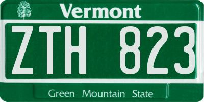 VT license plate ZTH823