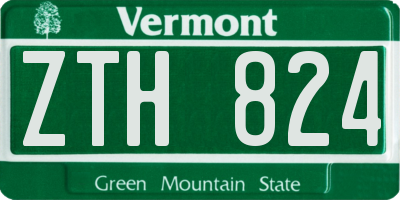 VT license plate ZTH824