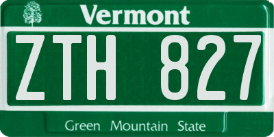 VT license plate ZTH827