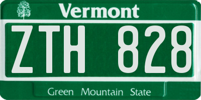 VT license plate ZTH828