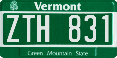 VT license plate ZTH831