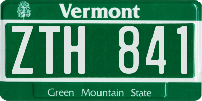 VT license plate ZTH841